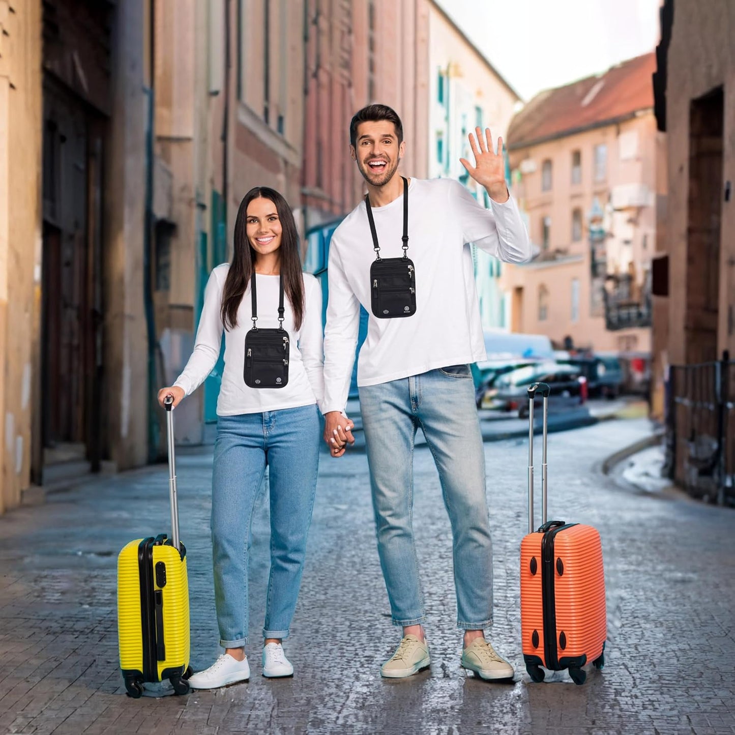 Neck Wallet – Travel Pouch and RFID Blocking Passport Holder for Women and Men, Easy to Conceal Passport Wallet, Slim Travel Wallet to Keep Your Cash, Passport, Cards and Documents Safe (Black)