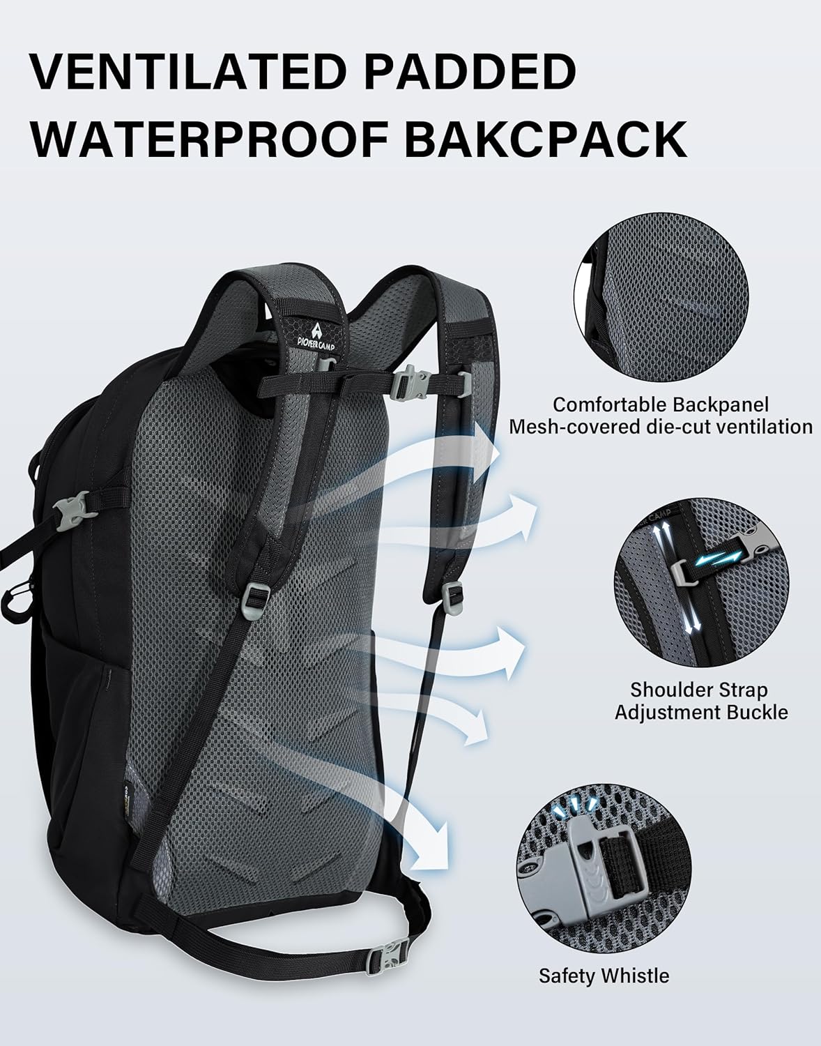 Pioneer Camp Hiking Backpack 22L Small Hiking Hydration Gear Lightweight Camping Backpack Travel Daypack for Women Men