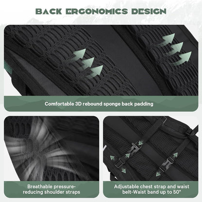 Maelstrom Hydration Hiking Backpack with 2L/3L Water Bladder, High Flow Bite Valve Camping Daypack Lightweight