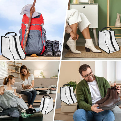 Boot Storage Bags [2PCS] - Plastic Short Boot Carry Bags Clear Shoe Bags with Handle for Travel & Daily Use - [Black] Waterproof & DustProof Boot Bags for Cowboy Boots