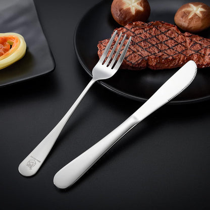 Boulder Bee | Travel Utensils Set | Reusable Camping Cutlery Set | Stainless Steel Flatware Set | Portable Silverware Set with Case | Includes Knife/Fork/Spoon/Straw/Cleaning Cloth/Case (Silver)