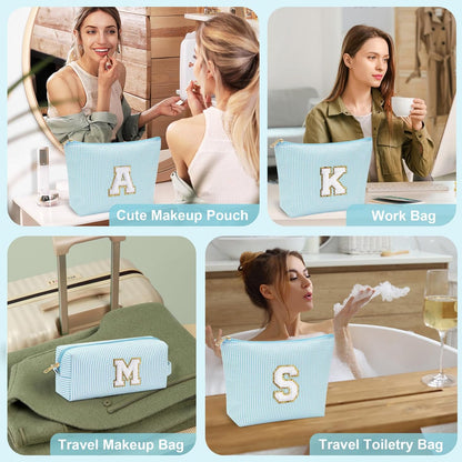 YOOLIFE Birthday Gifts for Women Girls - Personalized Initial Cute Makeup Bags Cosmetic Bag Make Up Bag Toiletry Pouch Gift for Women Her Friend Mom Teacher Sister Teenager Female Bridesmaids Z