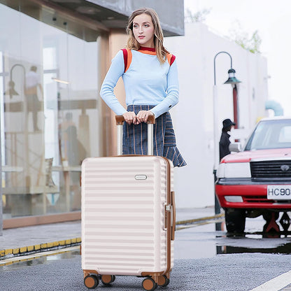 SHOWKOO Suitcase Hardside Expandable Luggage Set, Suitcase with Double Spinner Wheels TSA Lock 3 Piece Set Beige White (DB/TB/24in)