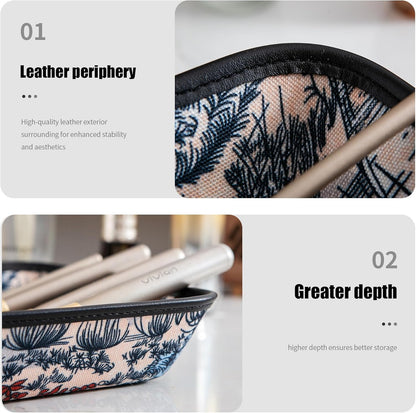 2025 Improved Design Premium Square Fabric Valet Tray Organizer Set of 2, Hard Canvas Catchall Tray for Watches, Keys, Wallets, Jewelry & Candys on Desk, Bedside, Nightstand (Square Hard)