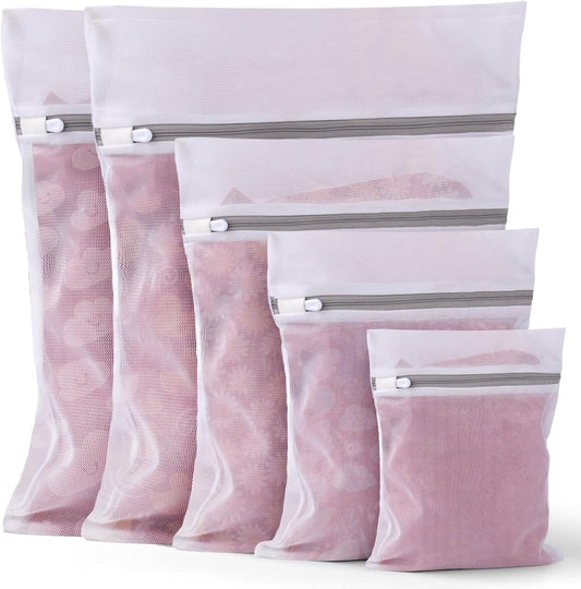 5Pcs Laundry Bags Mesh Wash Bags, Delicate Laundry Bags for Clothes, Hosiery, Underwear, Bed linen - 5 Size