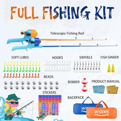 Kids Fishing Pole, Telescopic Fishing Rod, Toddler Collapsible Fishing Rod and - Image 8