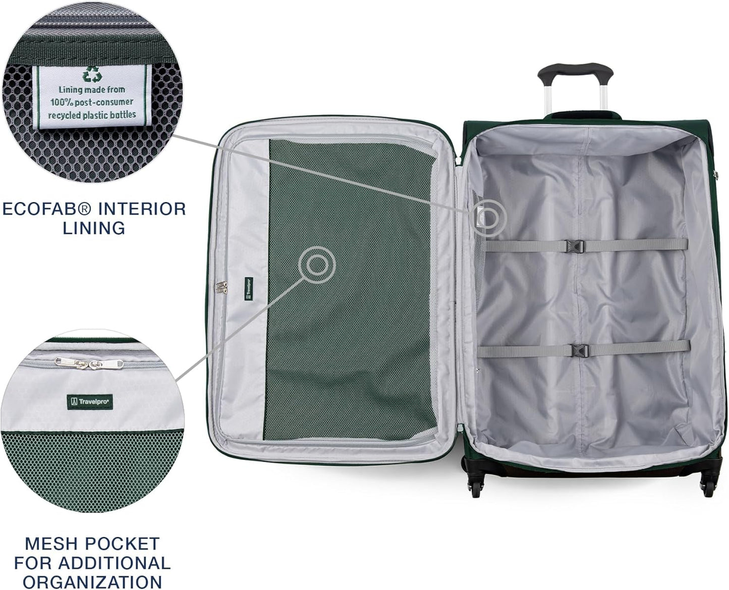 Travelpro Maxlite 5 Softside Expandable Checked Luggage with Spinner Wheels, Lightweight, 29-Inch — Forest Green