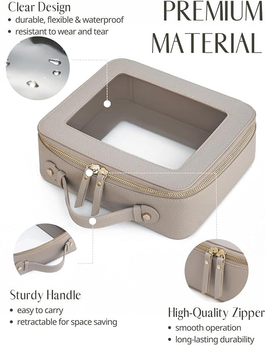 Popvibe Clear Makeup Bag Travel Cosmetic Case Transparent Toiletry Bag - Image 2