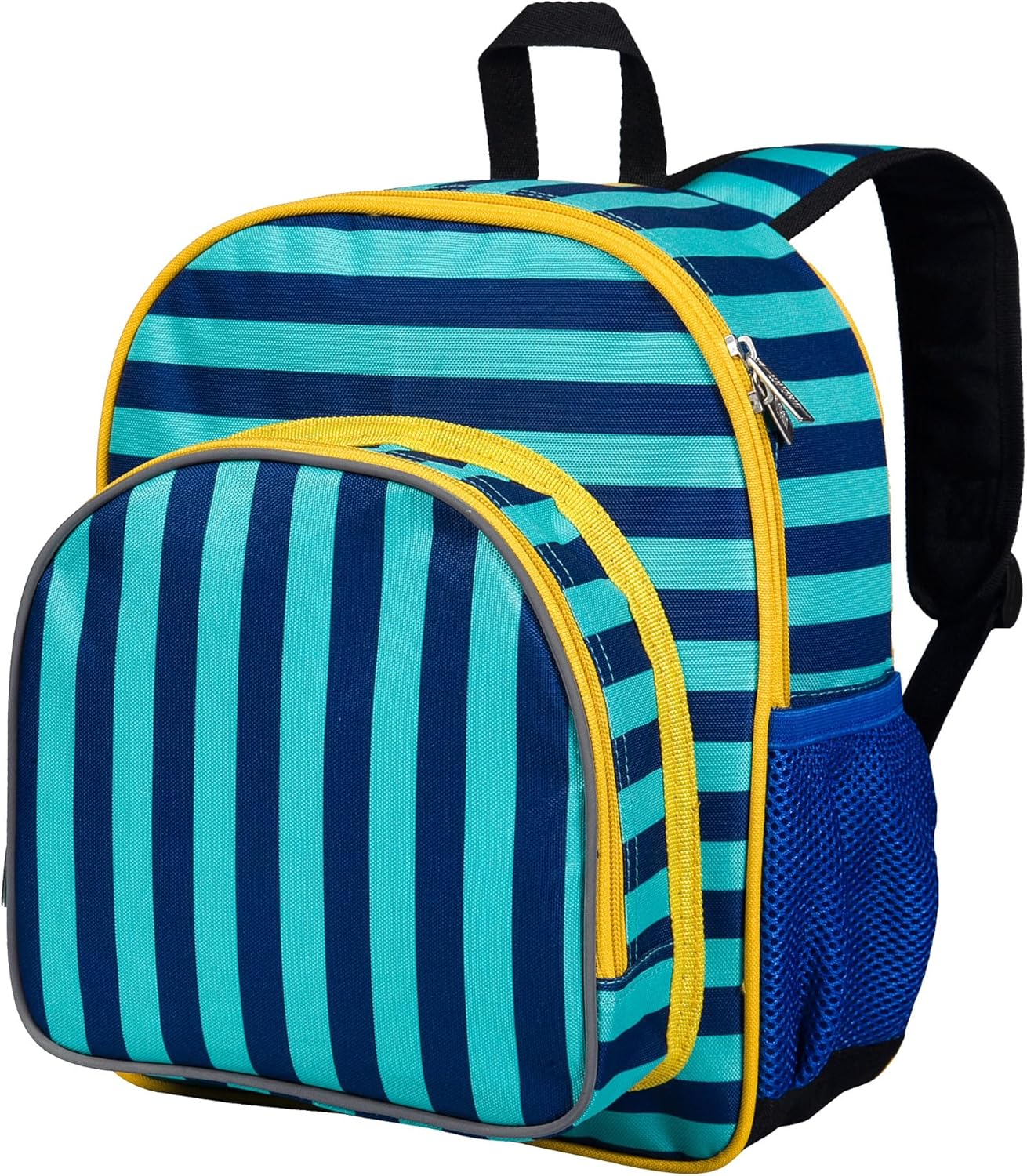 Wildkin 12-inch Kids Backpack – Padded, Adjustable, Ideal for Daycare & Travel - Blue Stripes
