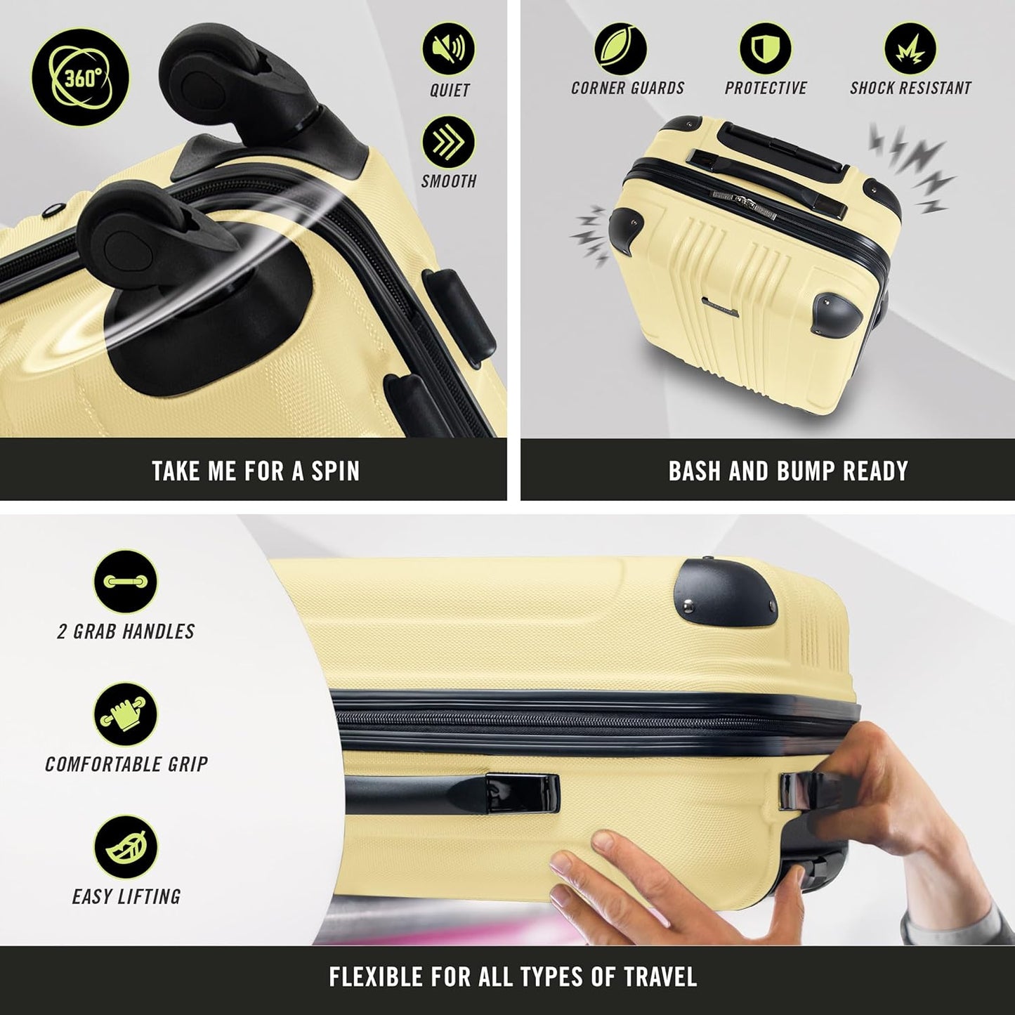 Kenneth Cole REACTION Out of Bounds, Pale Banana, 2-Piece Set (20" & 28")