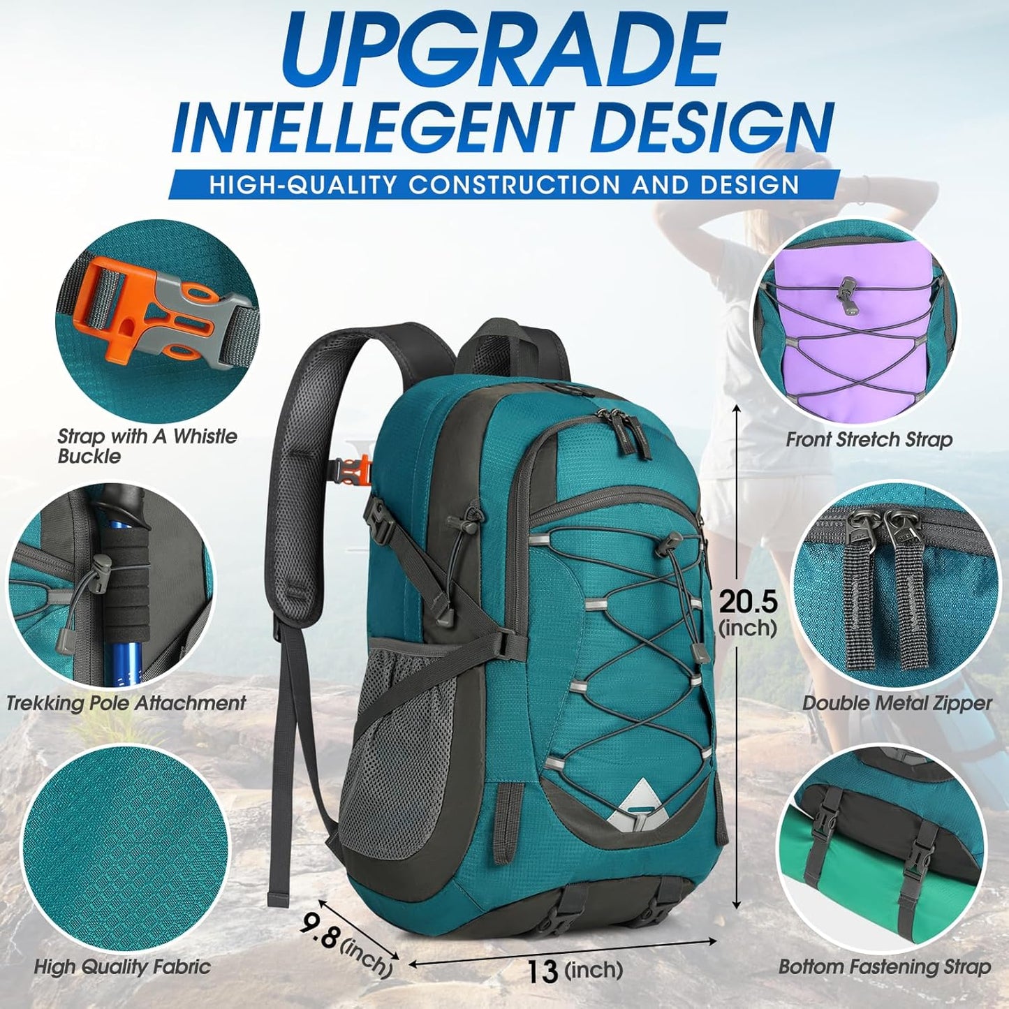 IGOLUMON Hiking Backpack 40L Packable Lightweight Camping Backpack Men Women Waterproof Hiking Daypack Outdoor Travel Daypack