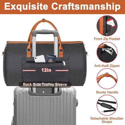 Garment Bag for Travel Convertible Carry On Garment Bag Large Travel Duffel Bags for Women 2 in 1 Hanging Suitcase Suit Travel Bags for Women & Men 3pcs Set