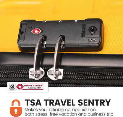 GinzaTravel Luggage Sets 3-Piece Expandable Suitcases with Wheels PC+ABS Durable Hardside Luggage sets TSA lock