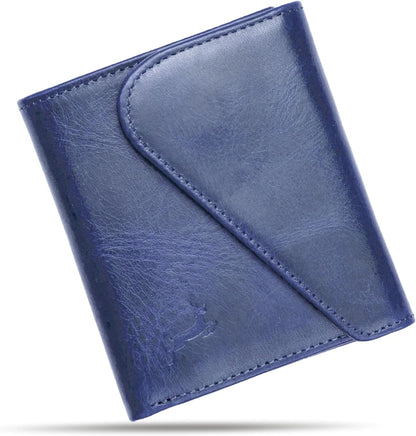 Leather RFID Wallet for Men, Slim Leather Mens Wallet, Handcraft Men's Wallets, Card Cases & Money Organizers, Magnetic Closure Sleek RFID Blocking Thin Mens Wallets with 9-12 Card Slots & Gift Box