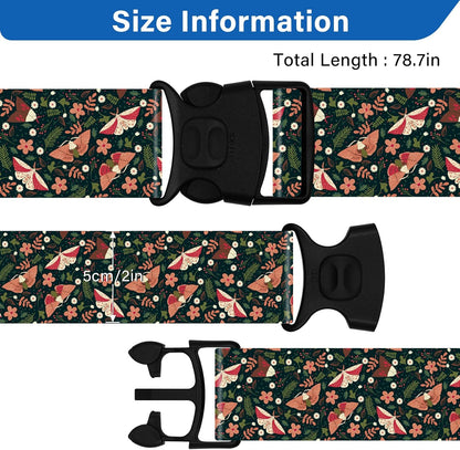2 Pack Luggage Straps for Suitcases, Adjustable Travel Belt with Double Lock and Quick Release Buckle, Heavy Duty Nylon Bag Packing Strap, Unique Business Travel Accessories-Flower Butterfly