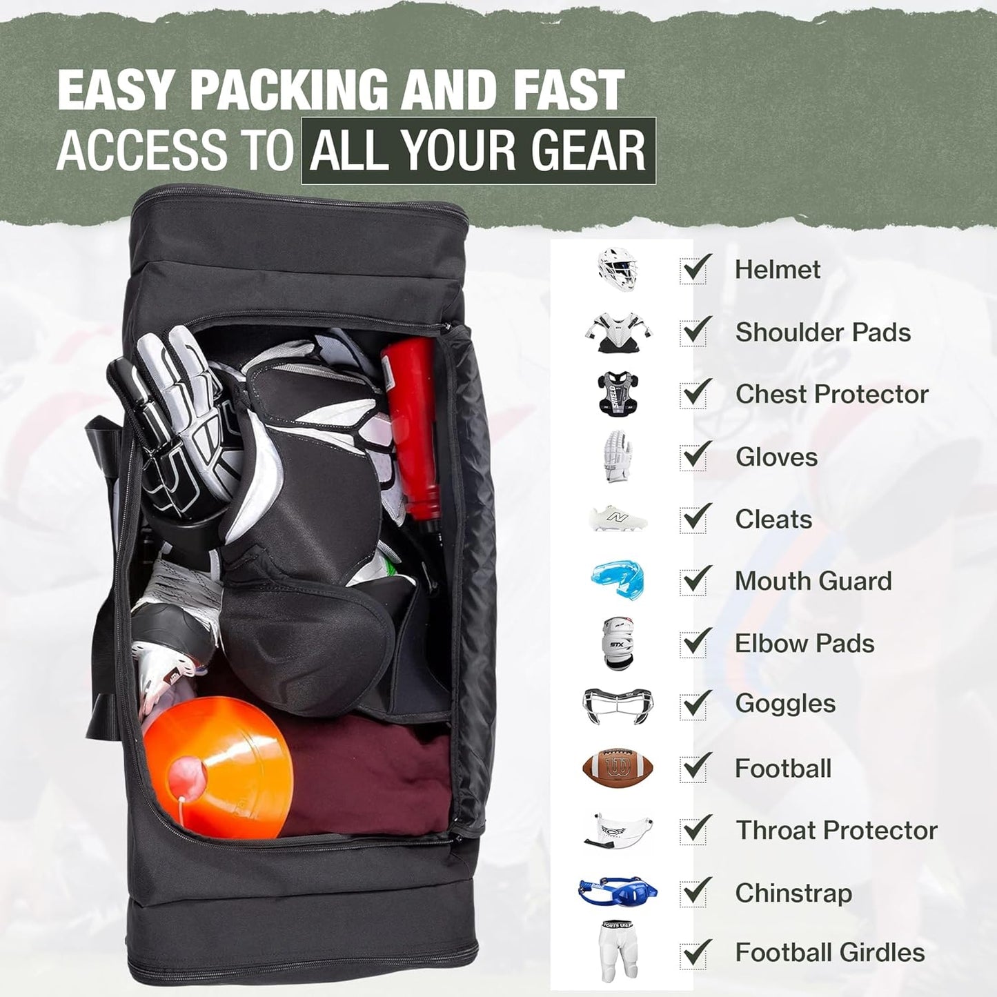 Jetstream Heavy Duty Multi Pocket Durable Sports Gym Equipment Travel Duffel Bag