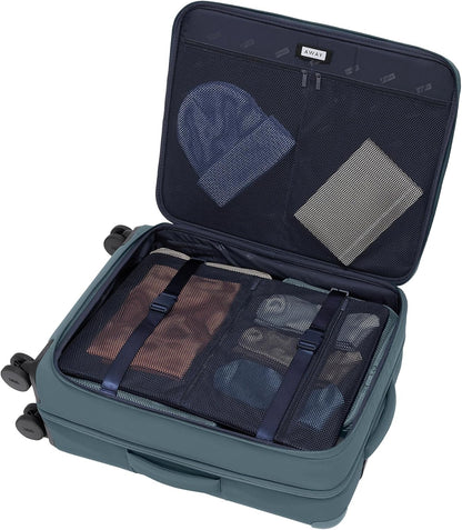 Away Softside Medium Checked Suitcase, 26 Inch Lightweight, Expandable Luggage For Men & Women, Durable Nylon Exterior, TSA Approved Lock, Ideal For Trips 1-2 Weeks, Coast Blue