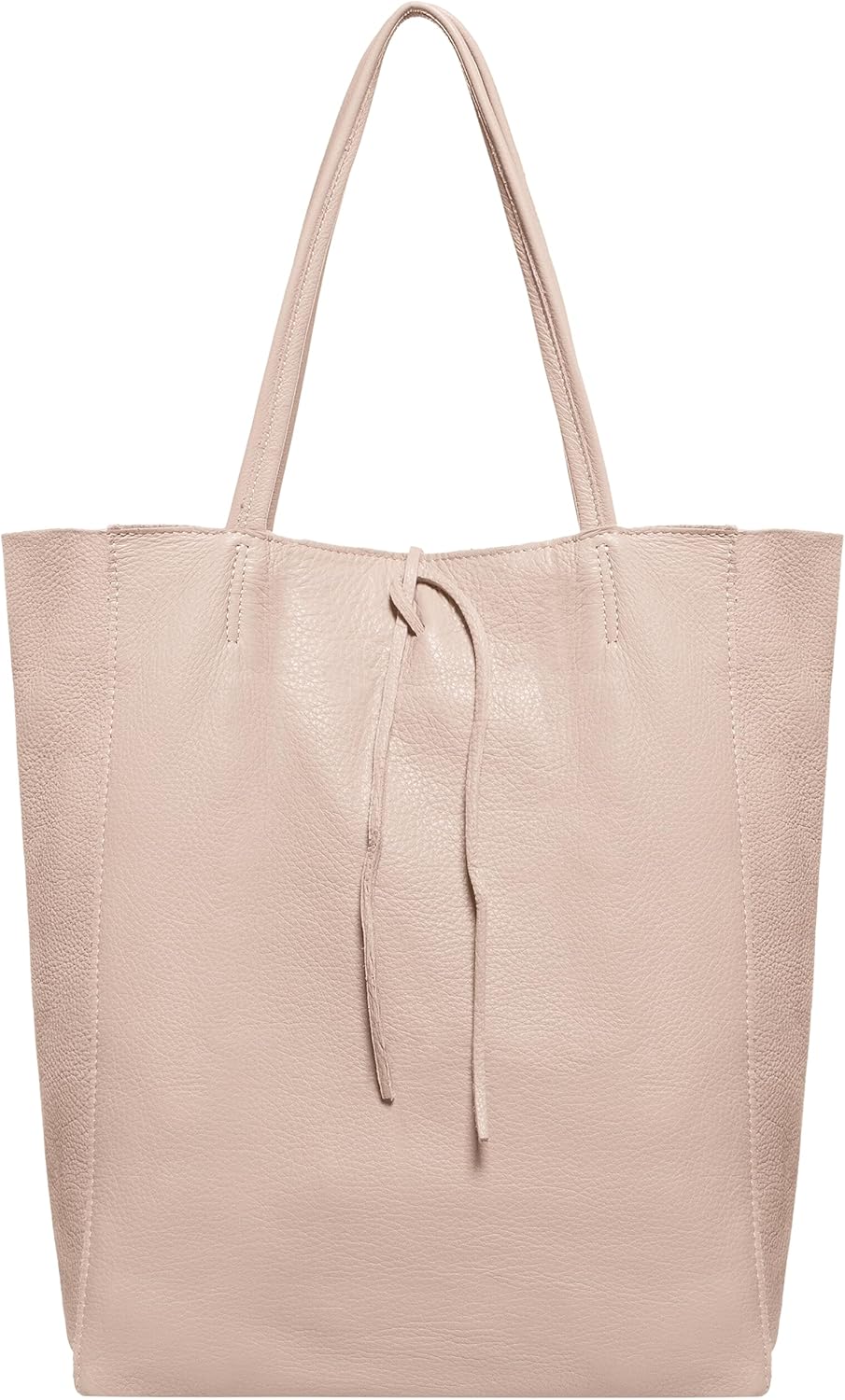 Italian Calf Leather Tote for Women with Zipper, Inner Pocket & Flat Base | Soft Unlined Shopper for Work & Travel