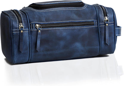 VC VINTAGE COUTURE Leather Toiletry Bag for Men Extra Large Leather Men's Toiletry Bag for Traveling Real Leather Dopp Kit for Men Leather Shaving Bag for Travel