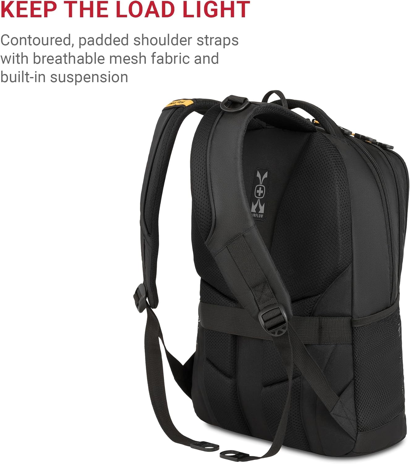 SwissGear Cecil 5505 Laptop Backpack, Black/Gold, 18-Inch