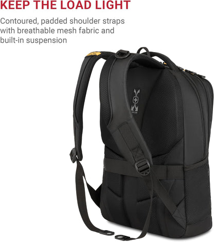 SwissGear Cecil 5505 Laptop Backpack, Black/Gold, 18-Inch