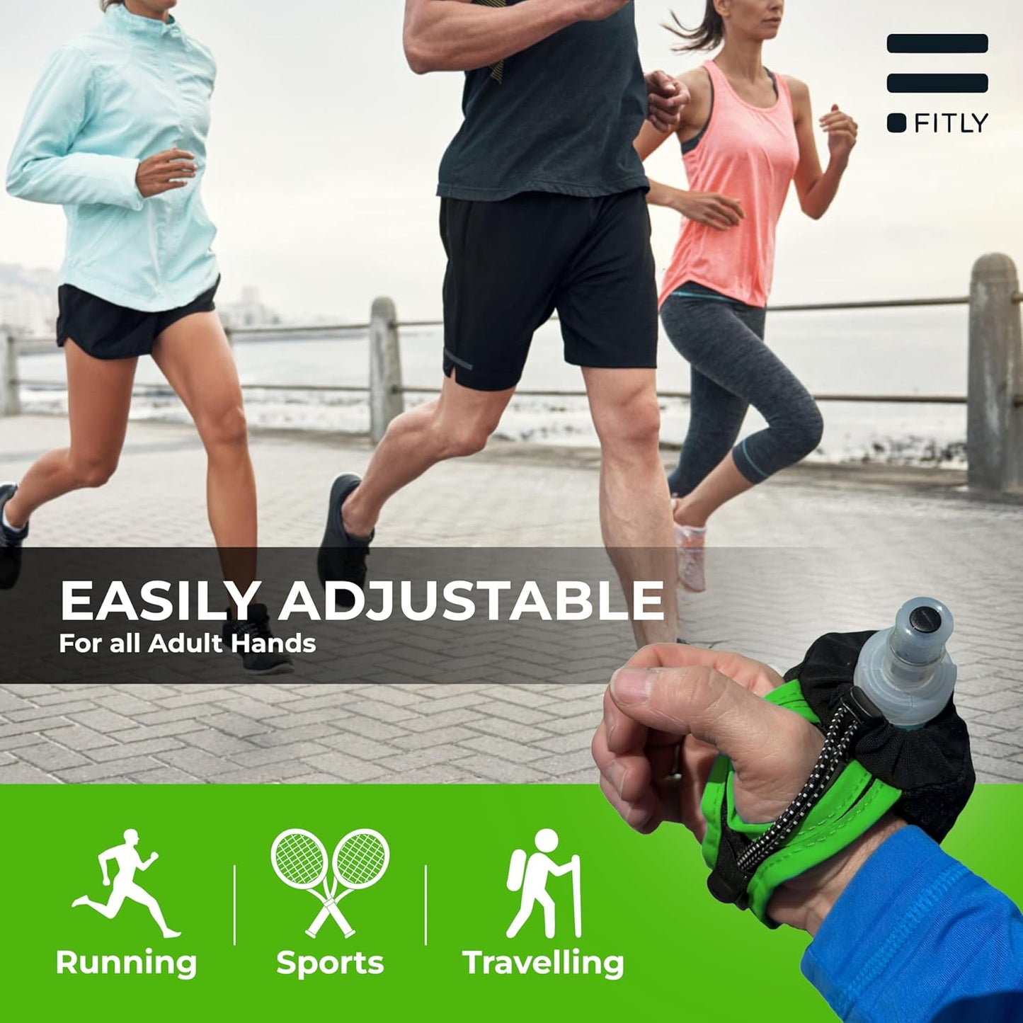 FITLY Soft Flask - Shrink As You Drink Soft Water Bottle for Hydration Pack - Folding Water Bottle Ideal for Running, Hiking, Cycling, Climbing & Rigorous Activity