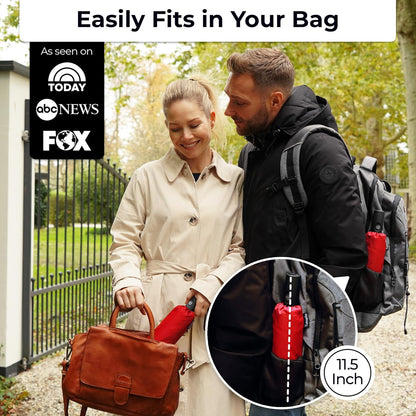 TUMELLA Strongest Windproof Travel Umbrella (Compact, Superior & Beautiful), Small Strong but Light Portable and Automatic Folding Rain Umbrella, Durable Premium Grip, Fits Car & Backpack