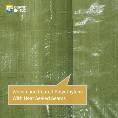 GUARD SHIELD Tarp Green 10x10 Feet Multi Purpose Waterproof Poly Tarp Cover 5mil