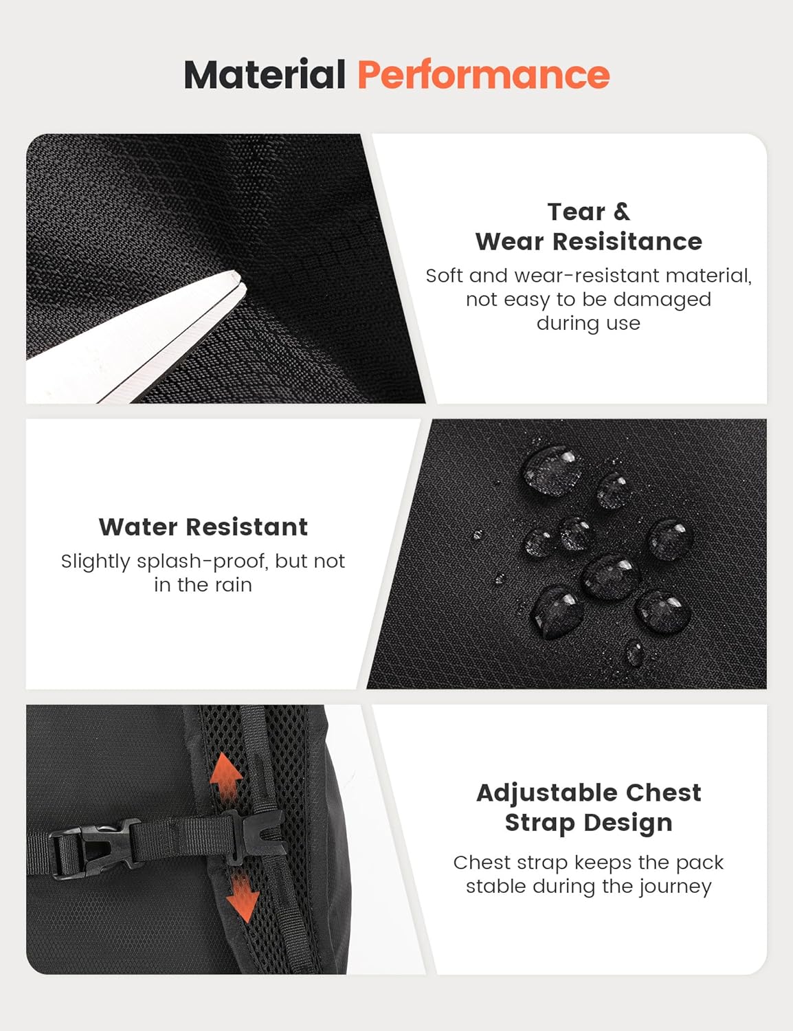 SKYSPER 16L Hiking Backpack Lightweight Small for Women Men, Foldable Packable Daypack - Travel Camping Backpack, Outdoor Hiking Bag （Black）