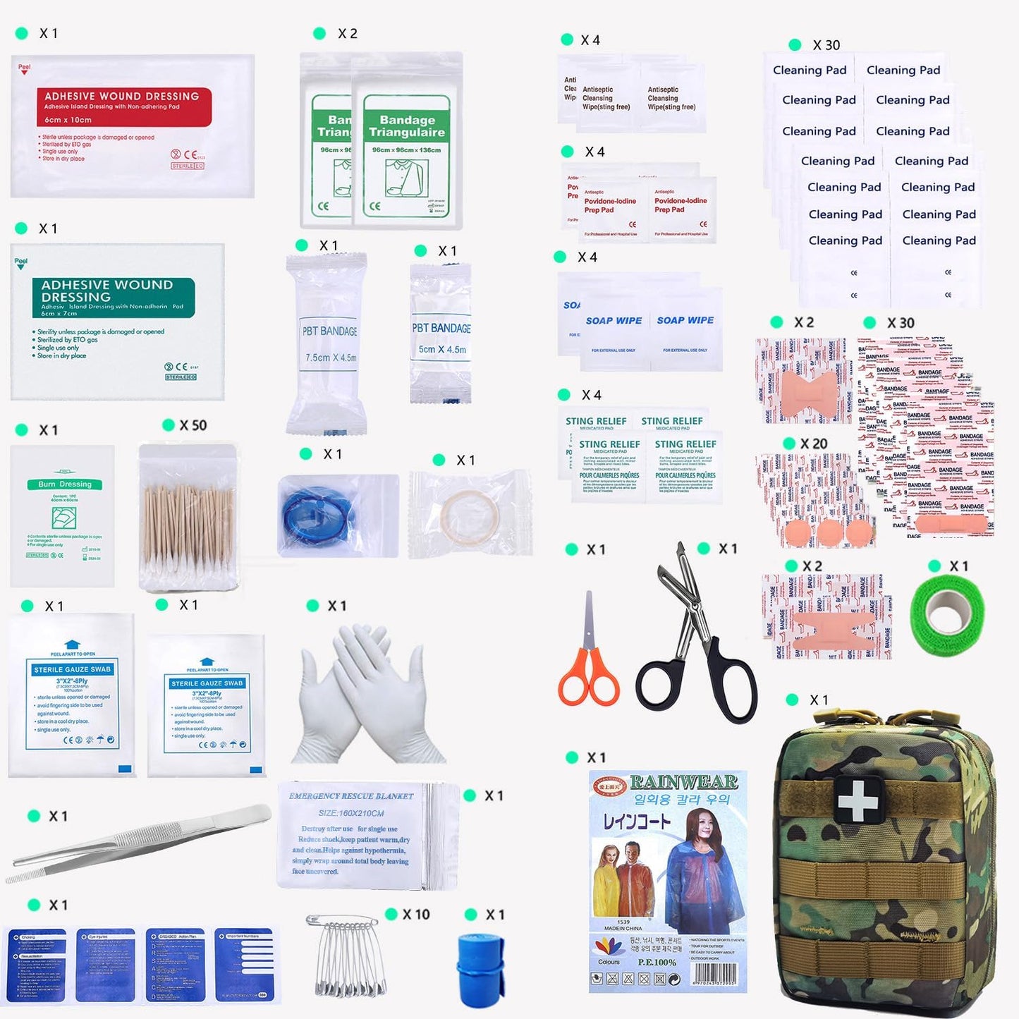 Carlebben EMT Pouch MOLLE Ifak Pouch Tactical MOLLE Medical First Aid Kit Utilit Camouflage