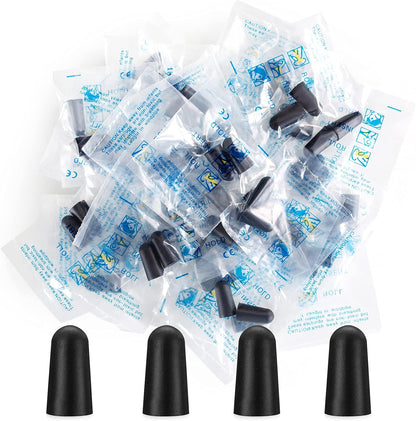 200 Pairs Earplugs for Noise Cancelling Individual Bagged Foam EarPlugs for Sleeping Work Snoring Sound Blocking Construction Loud Noise Reducing Earplugs Black Color