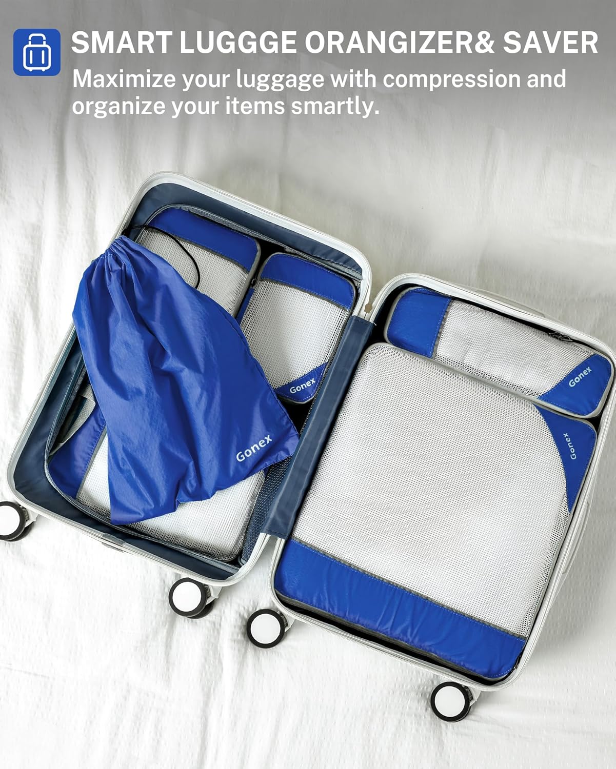 Compression Packing Cubes, Gonex Extensible Storage Mesh Bags Organizers