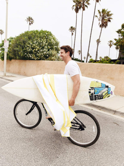 Laguna Beach Textile Co. Recycled Microfiber Quick Dry Beach Towel - Mojave Yellow