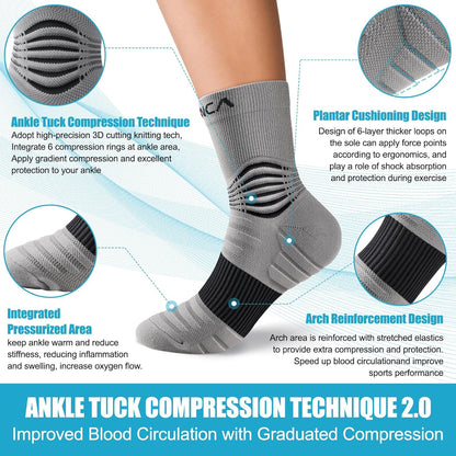NEENCA Medical Compression Socks, Ankle Compression Stockings for Injury Recovery & Pain Relief, Sports Protection. 20-30mmHg