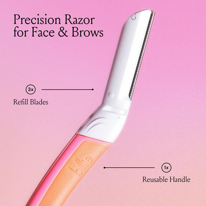 Billie Women's Razor Kit with 5 Blades + Dermaplane Starter Kit with 3 Refill Blades for Facial Hair Removal