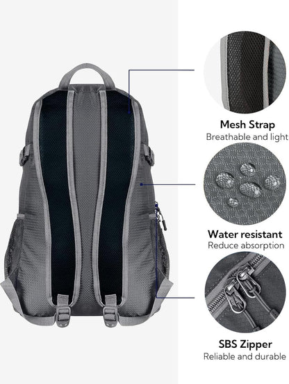 WATERFLY Small Lightweight Packable Backpack: 20l Ultra Light Foldable Travel Hiking Camping Daypack Day Pack for Man Woman
