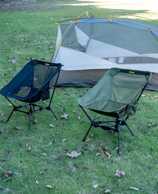 iClimb Ultralight Compact Camping Folding Beach Chair with Anti-Sinking Large Feet