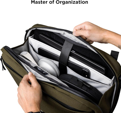 ALPAKA Elements Tech Brief Pro 12L -3-in-1 Recycled Fabric Laptop Briefcase Backpack for 16" Laptop, Anti-Theft Secure with Luggage Pass-Through, Water-Resistant, Fits Tech & Business Essentials,Green