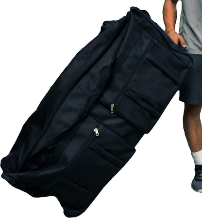 36-inch Rolling Duffle Bag with Wheels, Luggage Bag, Hockey Bag, XL Duffle Bag With Rollers, Heavy Duty Oversized Bag (Black)