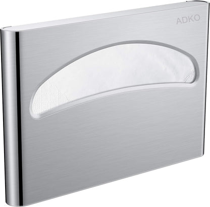 Commercial Toilet Seat Cover Dispenser, Wall Mount, 250 Single Seat Covers for Office, Hospital (18/8 Stainless Steel)