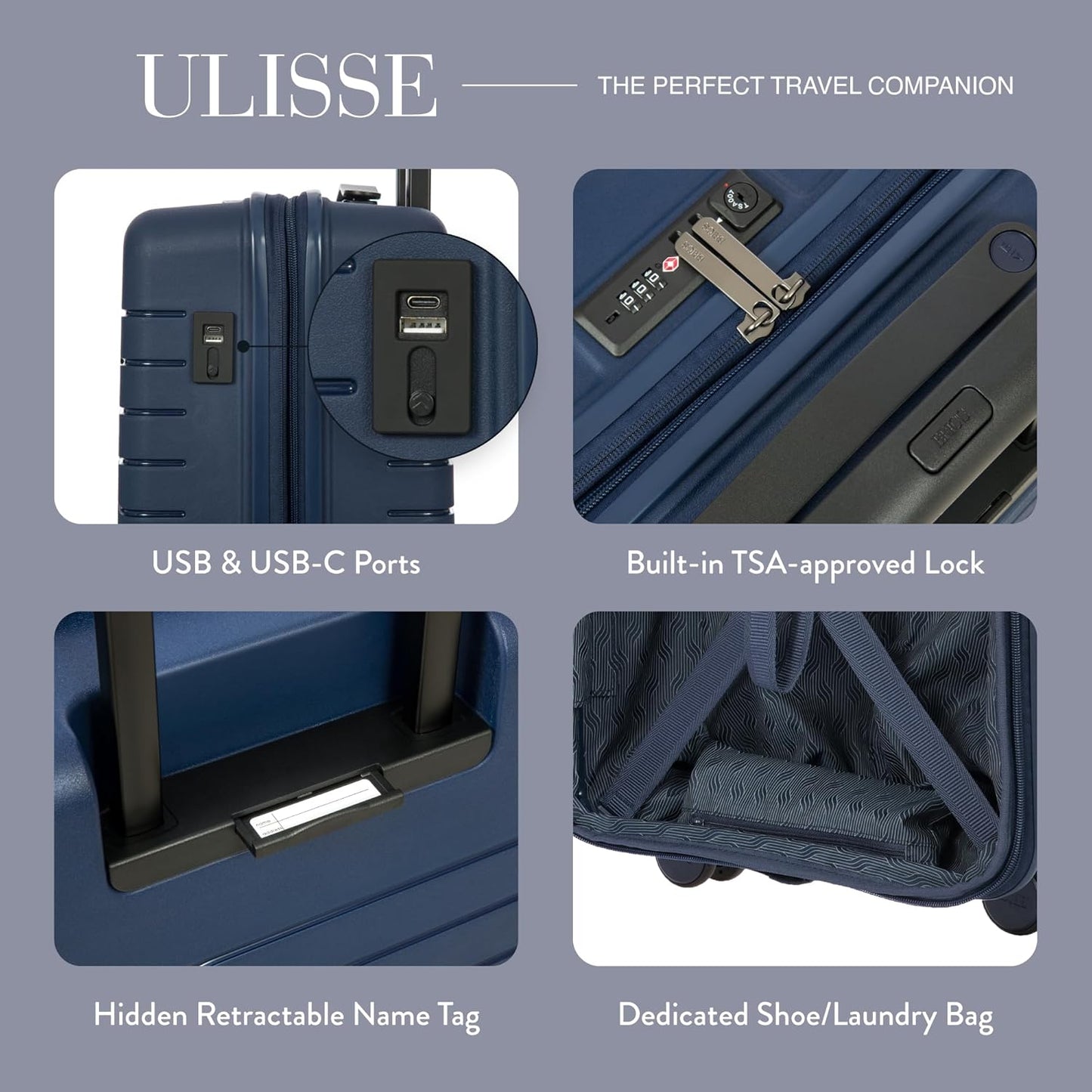 Bric's B|Y Ulisse 21-Inch Spinner - Luxury Carry-On Luggage With Spinner Wheels - Hard Shell Suitcases Made From Durable Polypropylene and Polycarbonate - Ocean Blue