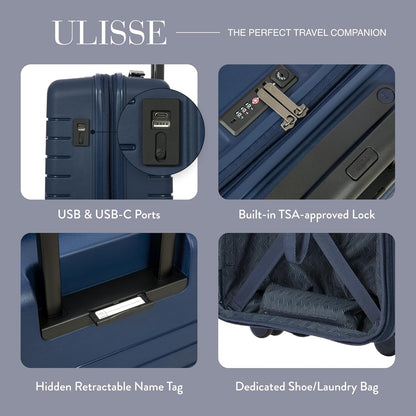 Bric's B|Y Ulisse 21-Inch Spinner - Luxury Carry-On Luggage With Spinner Wheels - Hard Shell Suitcases Made From Durable Polypropylene and Polycarbonate - Ocean Blue