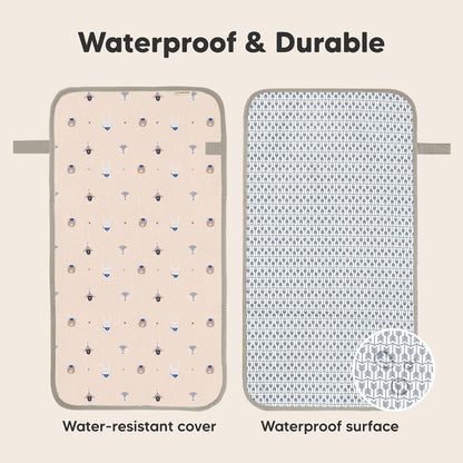 KeaBabies Portable Diaper Changing Pad, Easy Wipe Clean - Foldable Waterproof Baby Changing Mat for Diaper Bag, Compact, Lightweight, 25x13 Baby Changer Travel Essential, Machine Washable(Wild Patrol)
