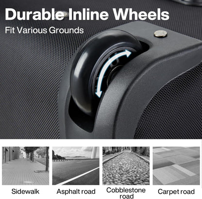 Hanke Expandable Carry On Luggage Suitcases with Wheels Foldable Duffle Bag for Travel Carry On suitcase Weekend Bag for Women Men（Black）