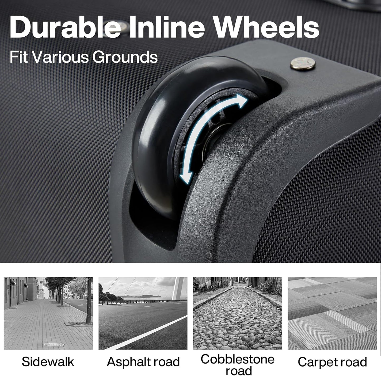 Hanke Large Expandable checked Luggage Suitcases with Wheels Foldable Duffle Bag for Travel suitcase for Women Men Garment Bag（Black）