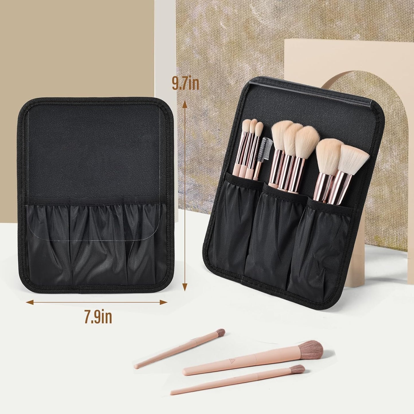 Joligrace Makeup Box with Detachable Lighted Mirror, Travel Train Case, Portable Makeup Case Cosmetic Organizer Vanity Cases for Women with Adjustable Dividers, Rechargeable Magnetic LED Mirror, Black