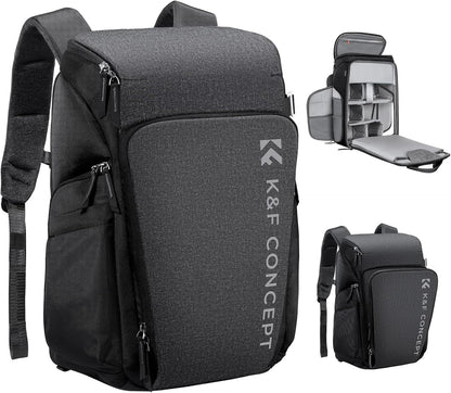 K&F CONCEPT Professional Camera bags for photographers 25L Large Capacity Camera Case Waterproof Photography Camera Backpack for Dslr Cameras