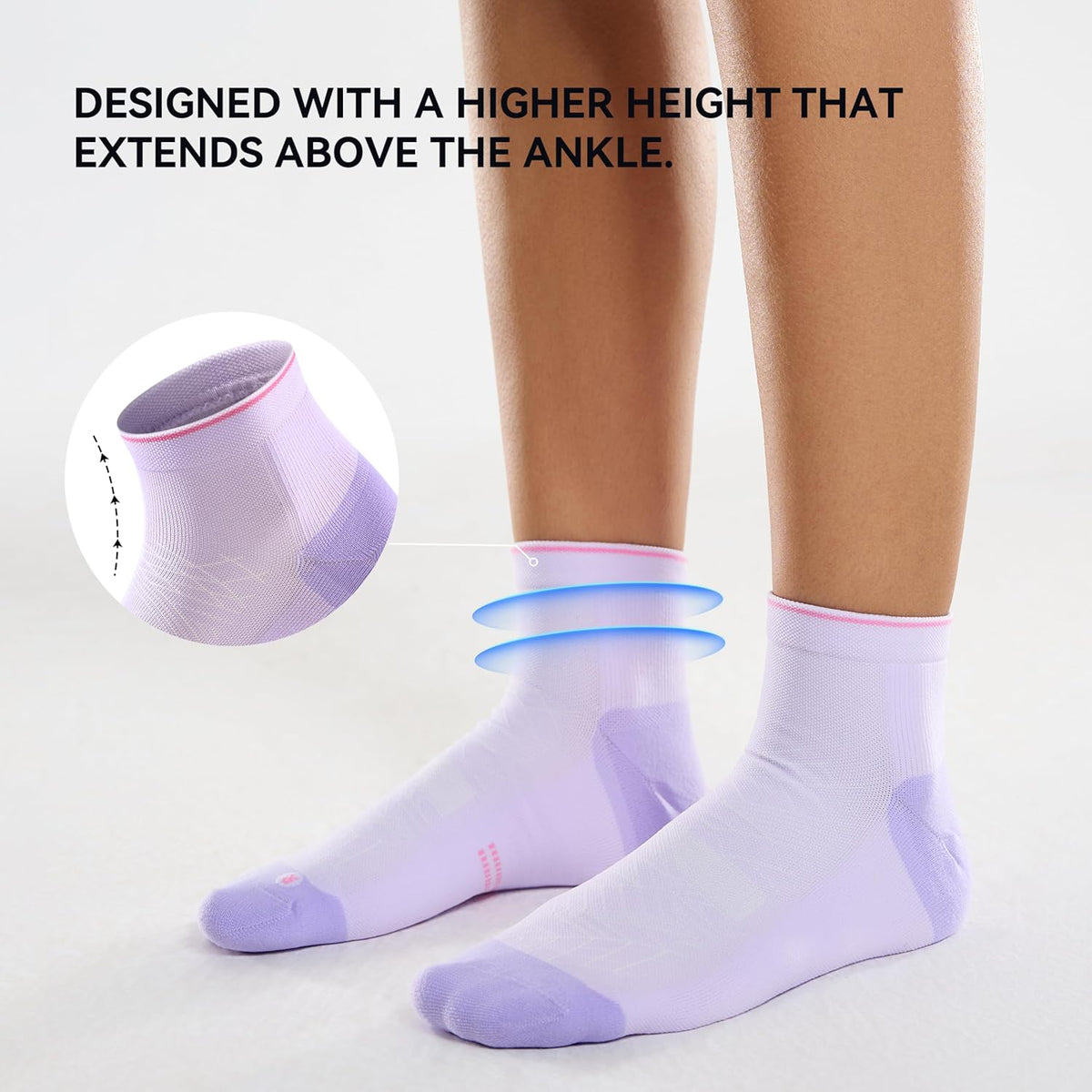 CS CELERSPORT 2/5 Pairs Ankle Compression Socks for Men and Women Running Athletic Socks