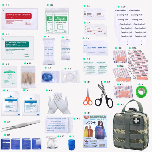 First Aid Kit Med Medical - Kit Rip-Off 180 pcs Water-Resistant Emergency Kit for Camping Hiking Home Outdoor Truck Vehicle Car Fishing Travel Biking