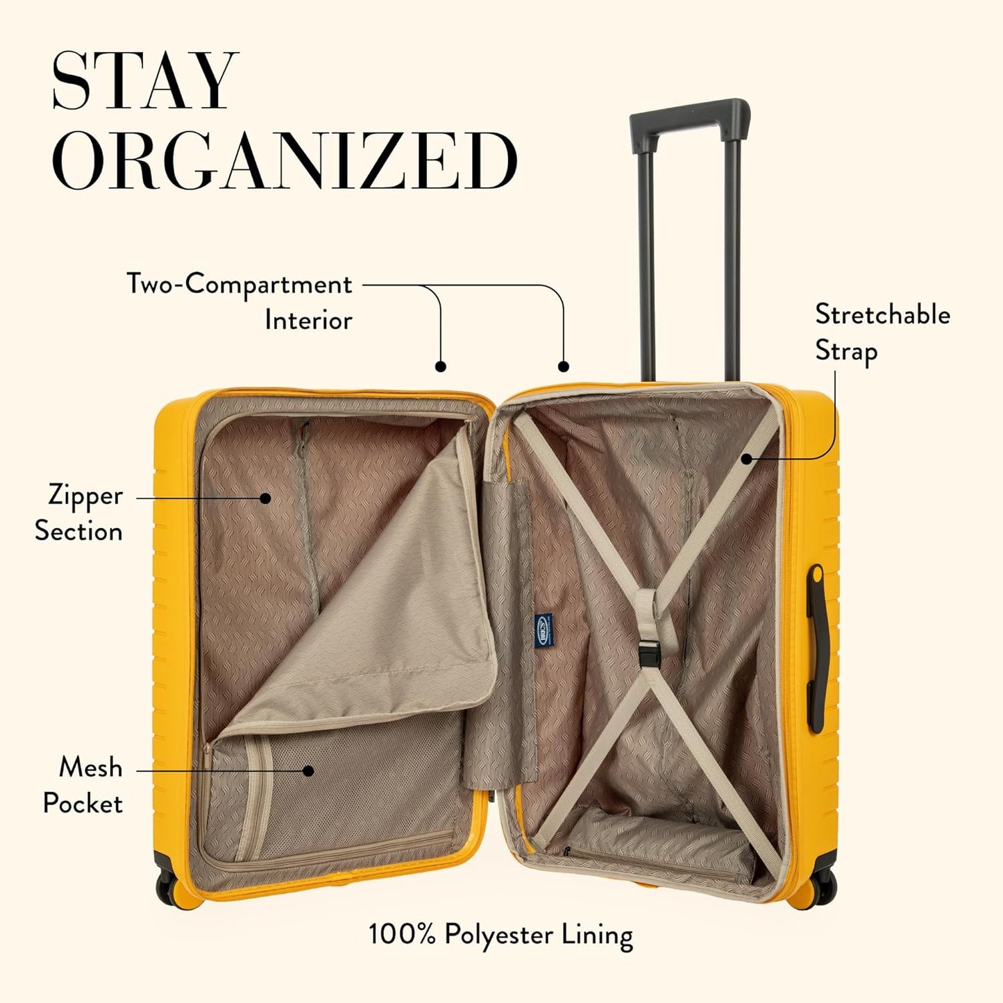 Bric's 28" Expandable Spinner Suitcase - Travel Luggage with TSA-Approved Lock and Hard Shell Exterior - B|Y Ulisse - Mango